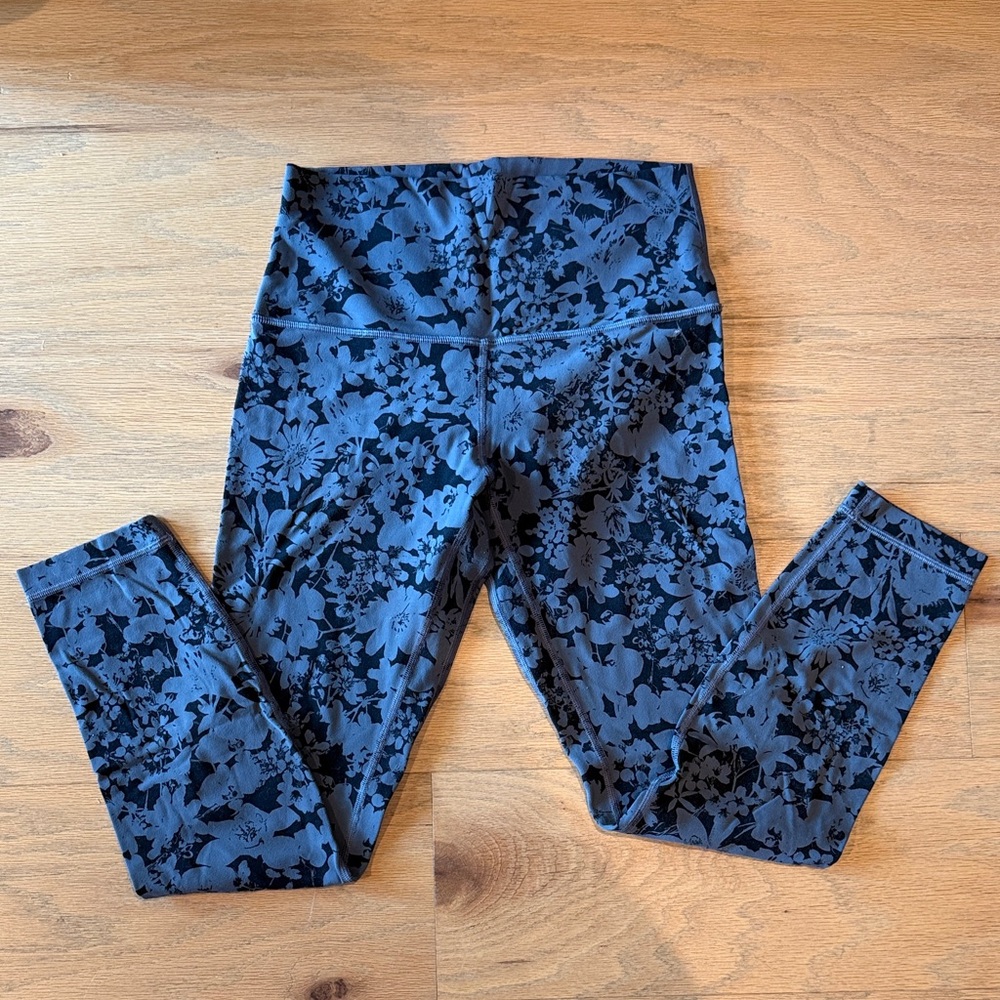 lululemon floral align leggings 7/8 length size 6